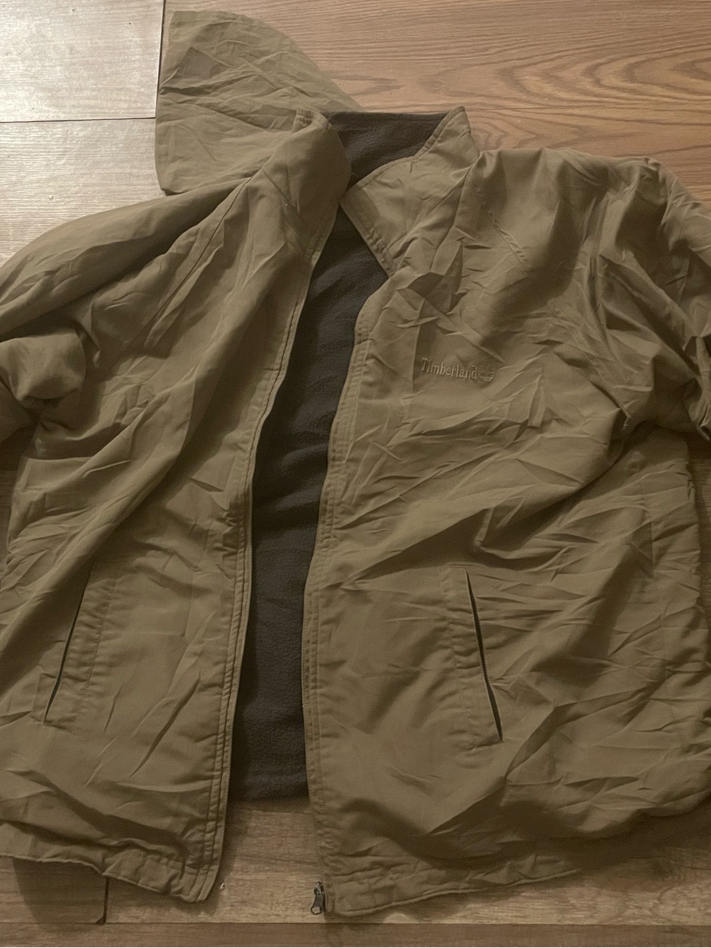 Vintage Timberland Men's Olive Green Lightweight Jacket